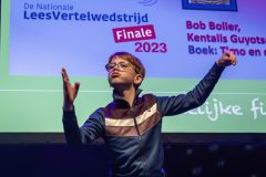 Nederland, Amersfoort, 2023Leesvertelwedstrijd 2023, winnaar Bob Bolier, Stichting Woord en Gebaar, de Flint AmersfoortFoto: Bob Bronshoff
